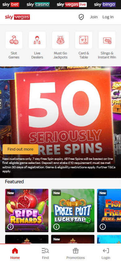 Sky Vegas Casino Mobile screenshot
